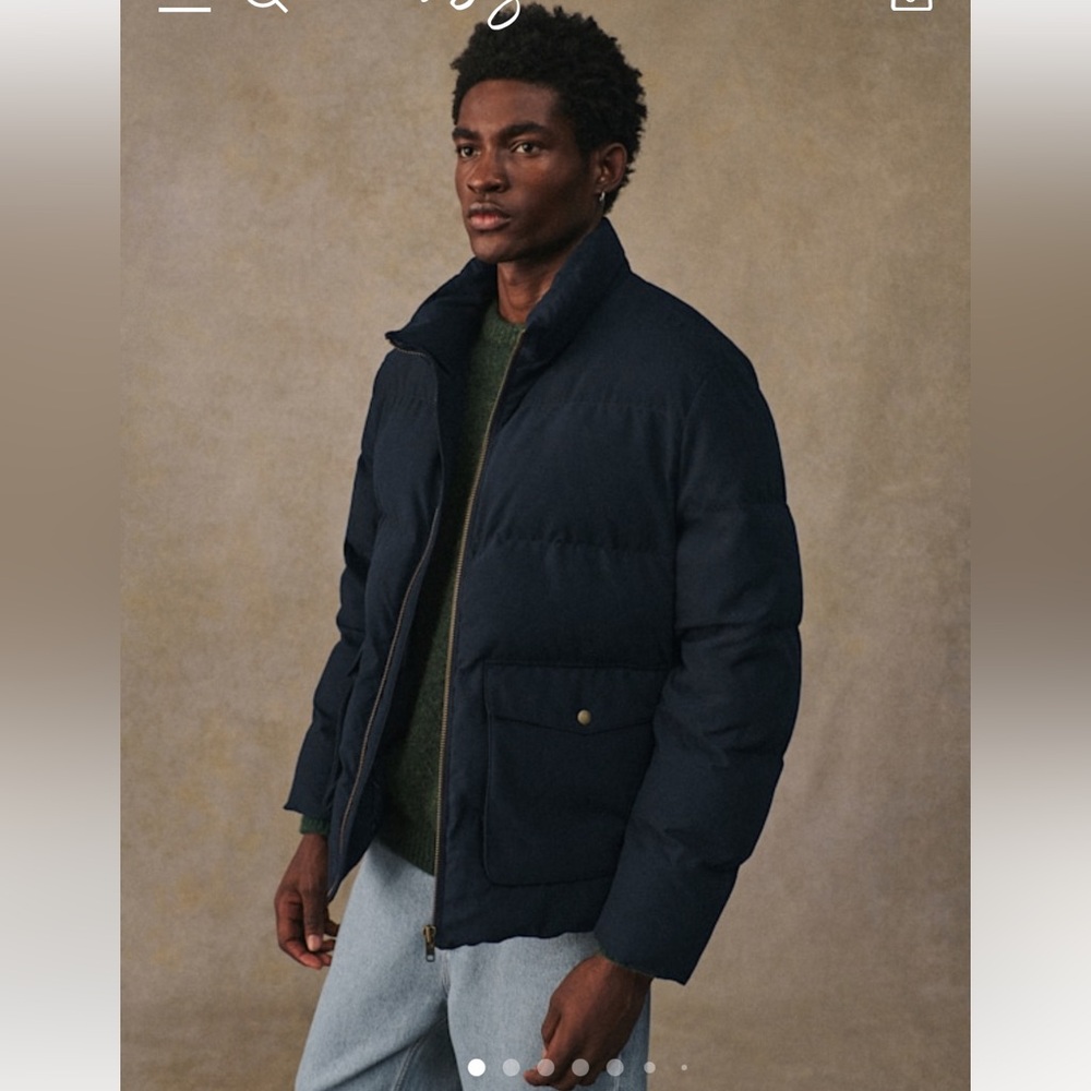 Sézane Octobre navy blue puffer puffa jacket